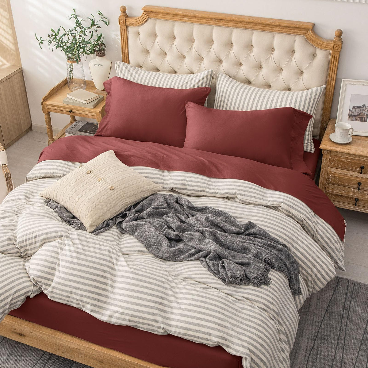 PURE ERA Soft Jersey Knit Cotton Bed Sheet Set