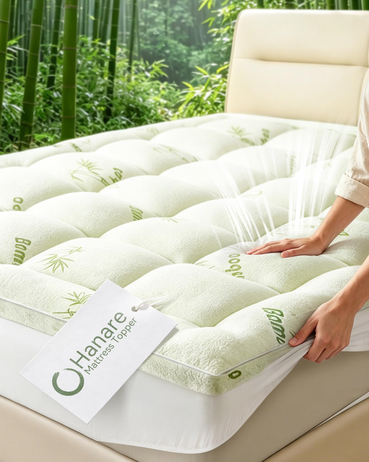 1000 GSM Bamboo Viscose Cooling Mattress Topper, 8–21" Pocket