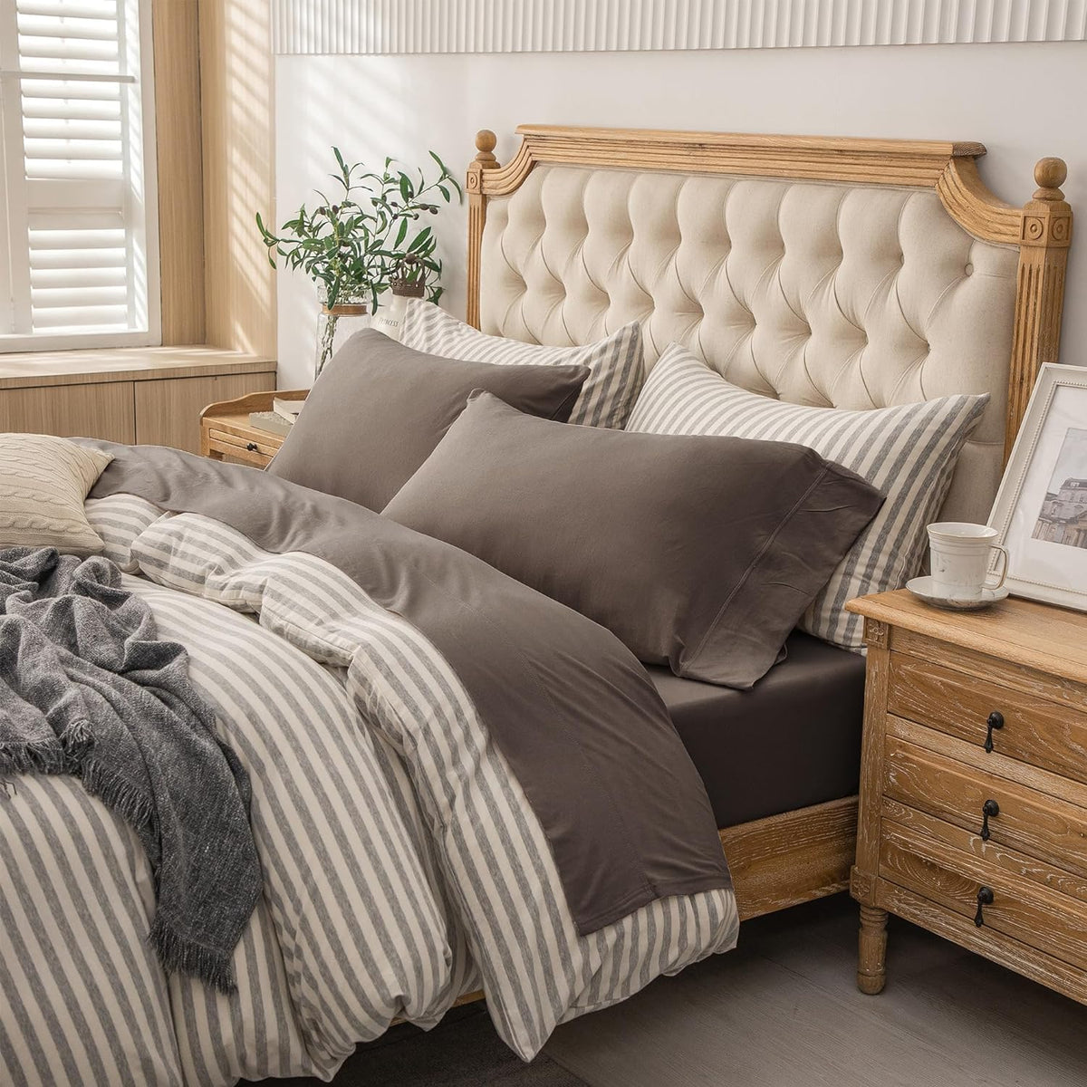 PURE ERA Soft Jersey Knit Cotton Bed Sheet Set