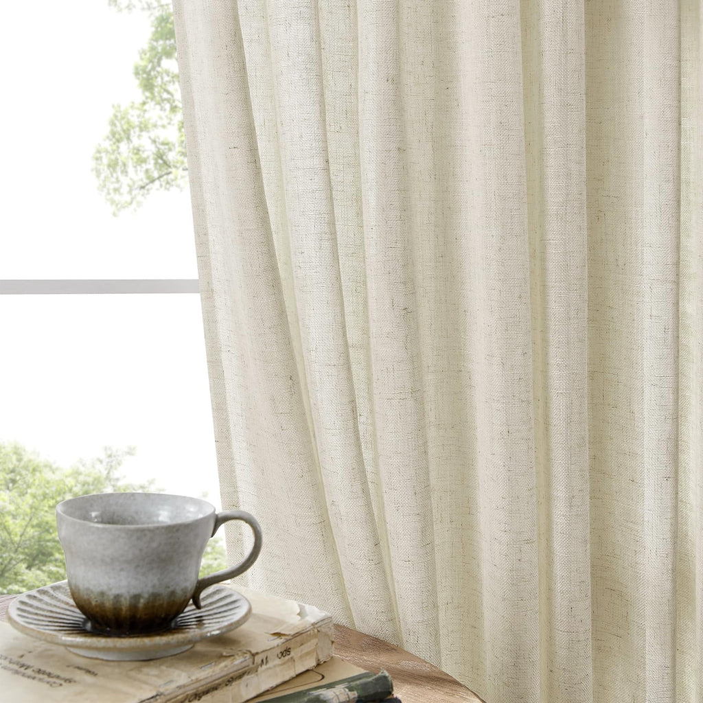 Joydeco ZJM647 Light-Filtering Linen-Blend Curtains