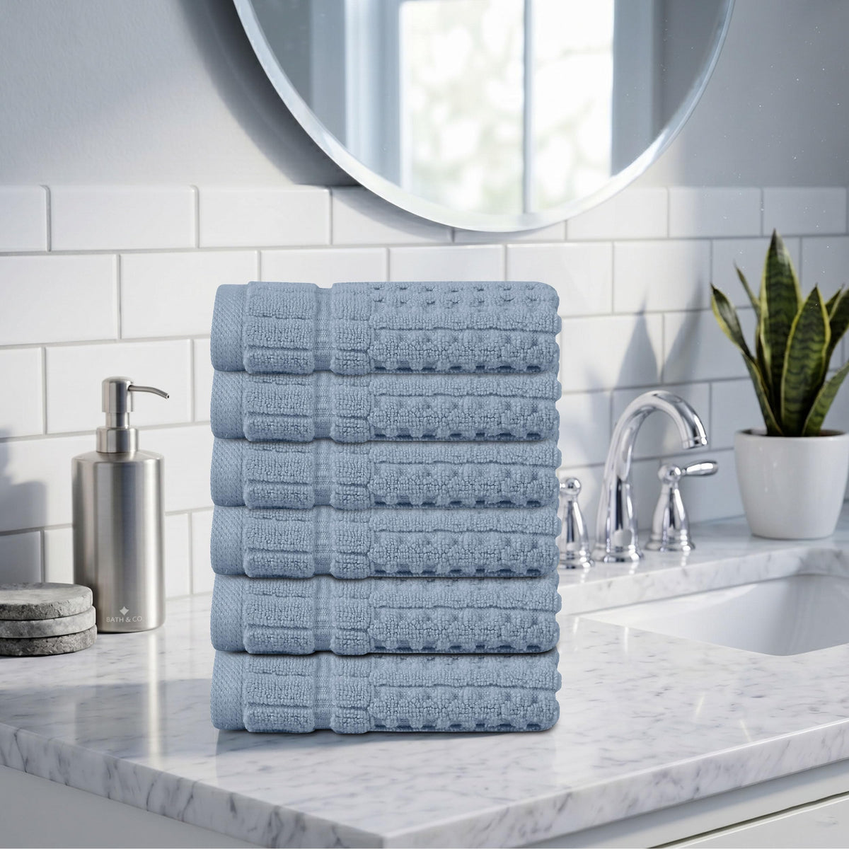 Home Weavers Willow 630 GSM Cotton Washcloths, Set of 6