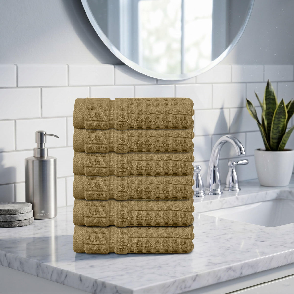 Home Weavers Willow 630 GSM Cotton Washcloths, Set of 6
