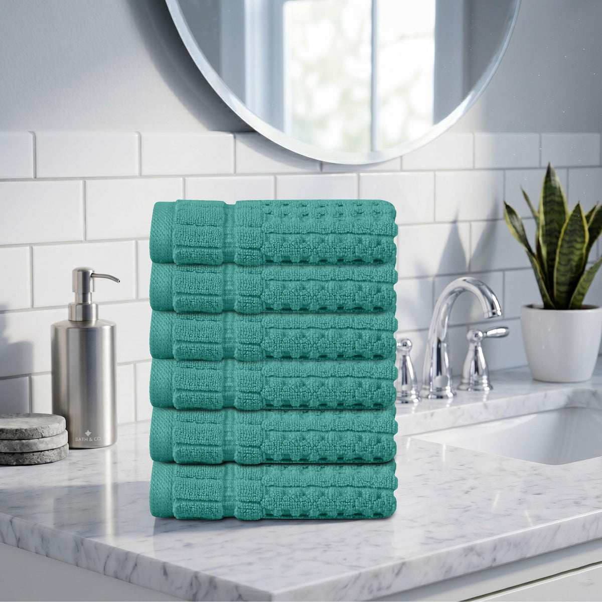 Home Weavers Willow 630 GSM Cotton Washcloths, Set of 6