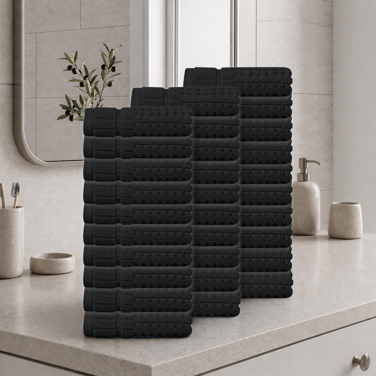 Home Weavers Willow 630 GSM Cotton Washcloths, Set of 6