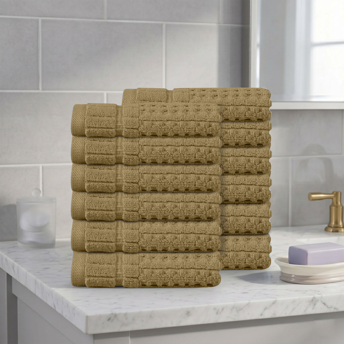 Home Weavers Willow 630 GSM Cotton Washcloths, Set of 6