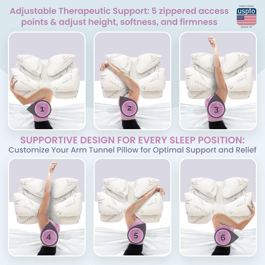 Adjustable Arm & Body Positioning Pillow with Zipper Access