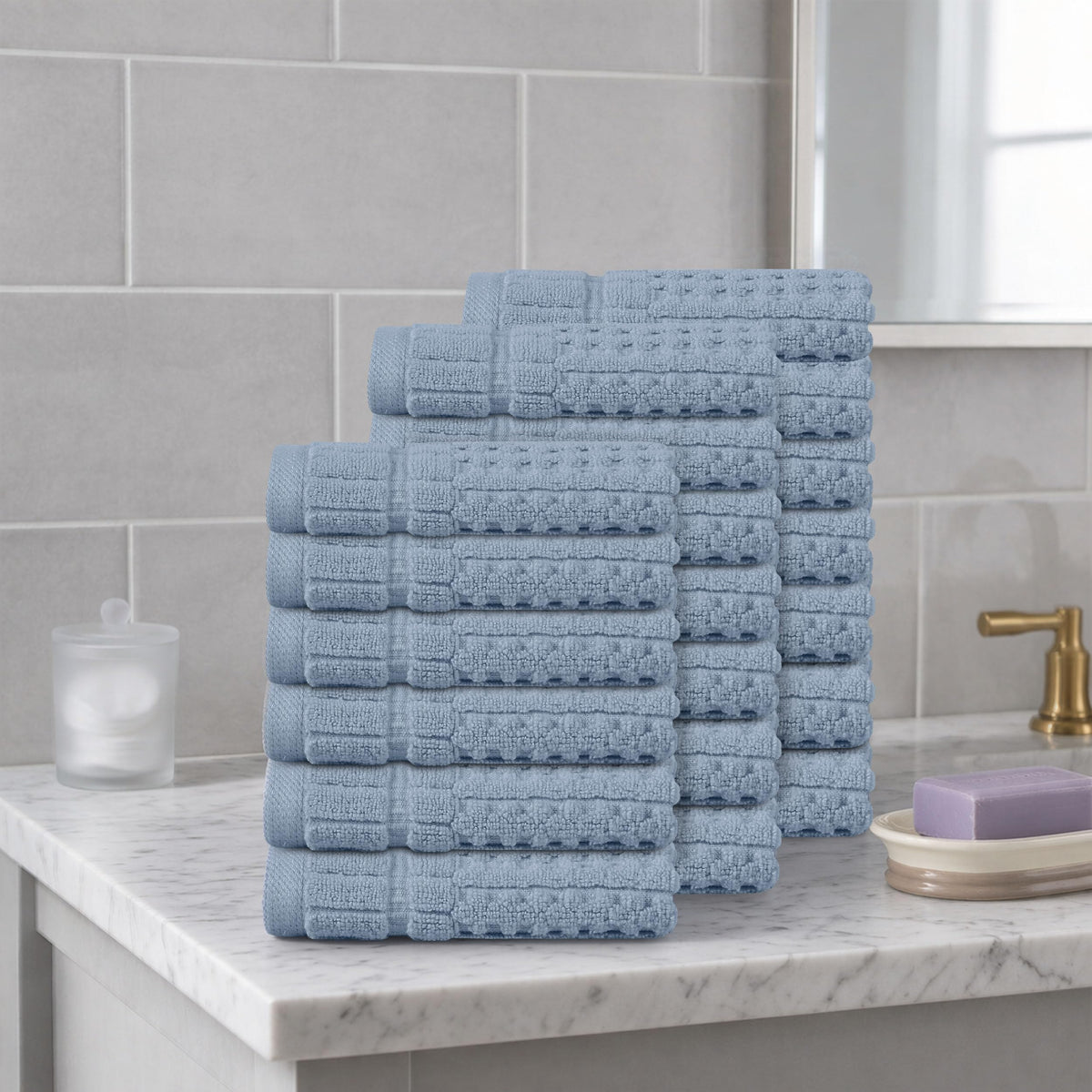 Home Weavers Willow 630 GSM Cotton Washcloths, Set of 6