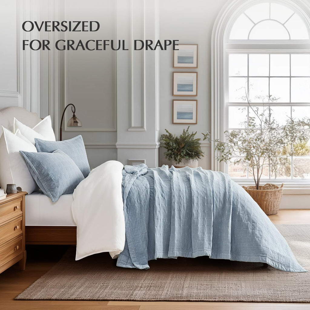 EVERGRACEHOME Stonewashed Cotton Quilt Bedding Set