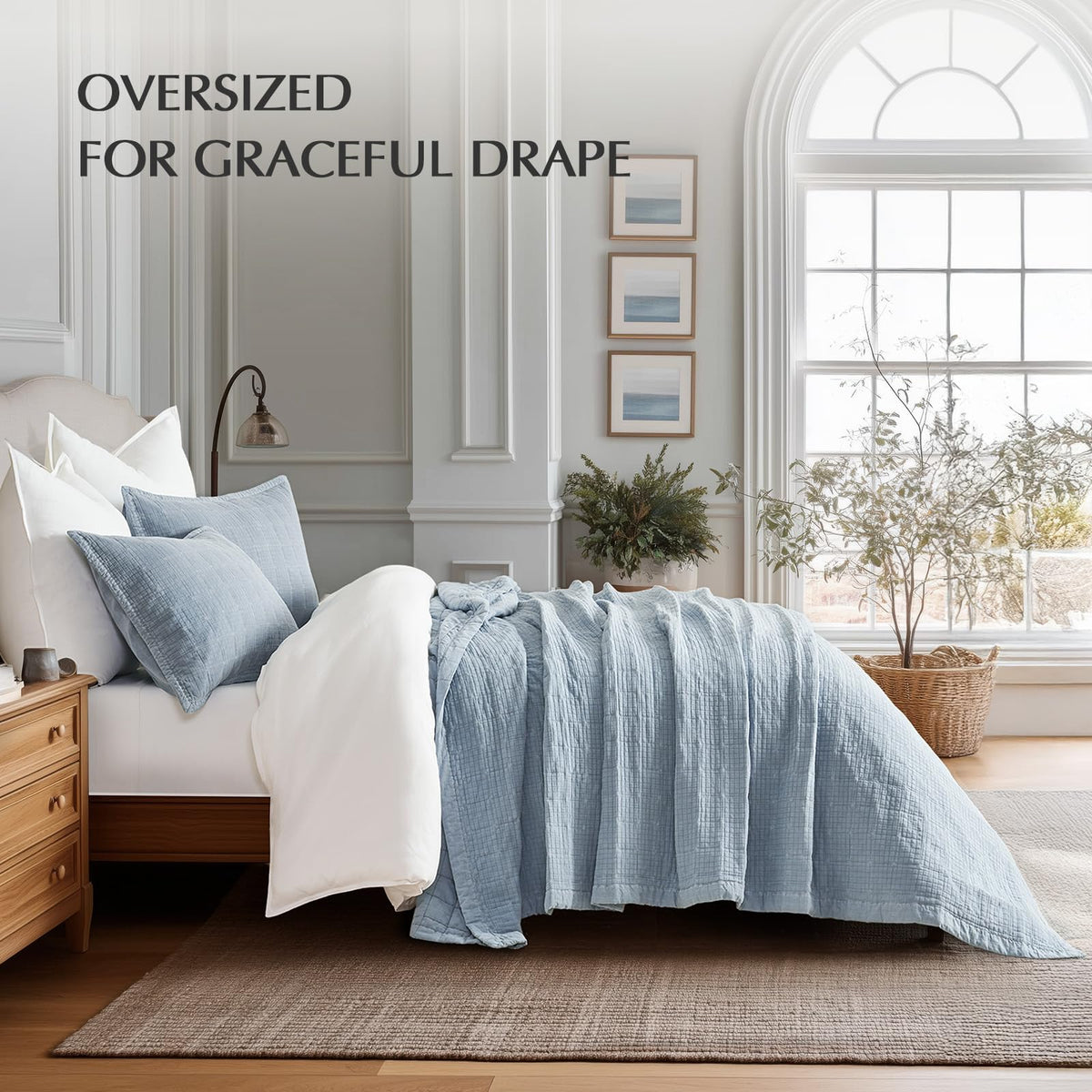 EVERGRACEHOME Stonewashed Cotton Quilt Bedding Set