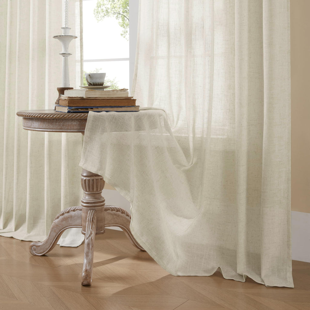 Joydeco ZJM647 Light-Filtering Linen-Blend Curtains