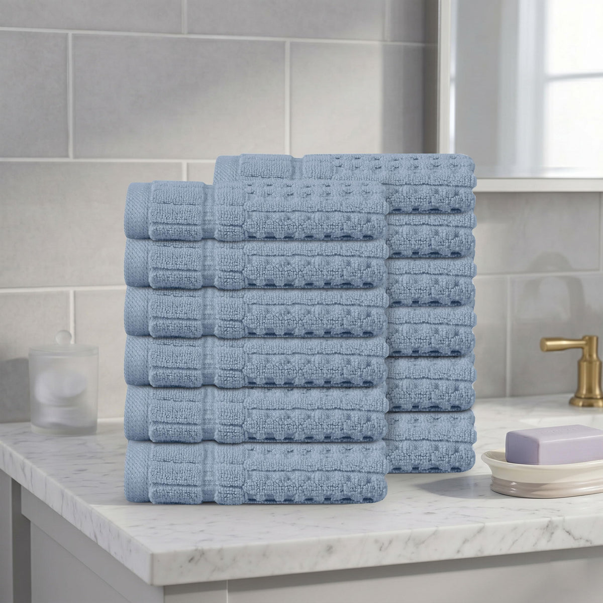 Home Weavers Willow 630 GSM Cotton Washcloths, Set of 6