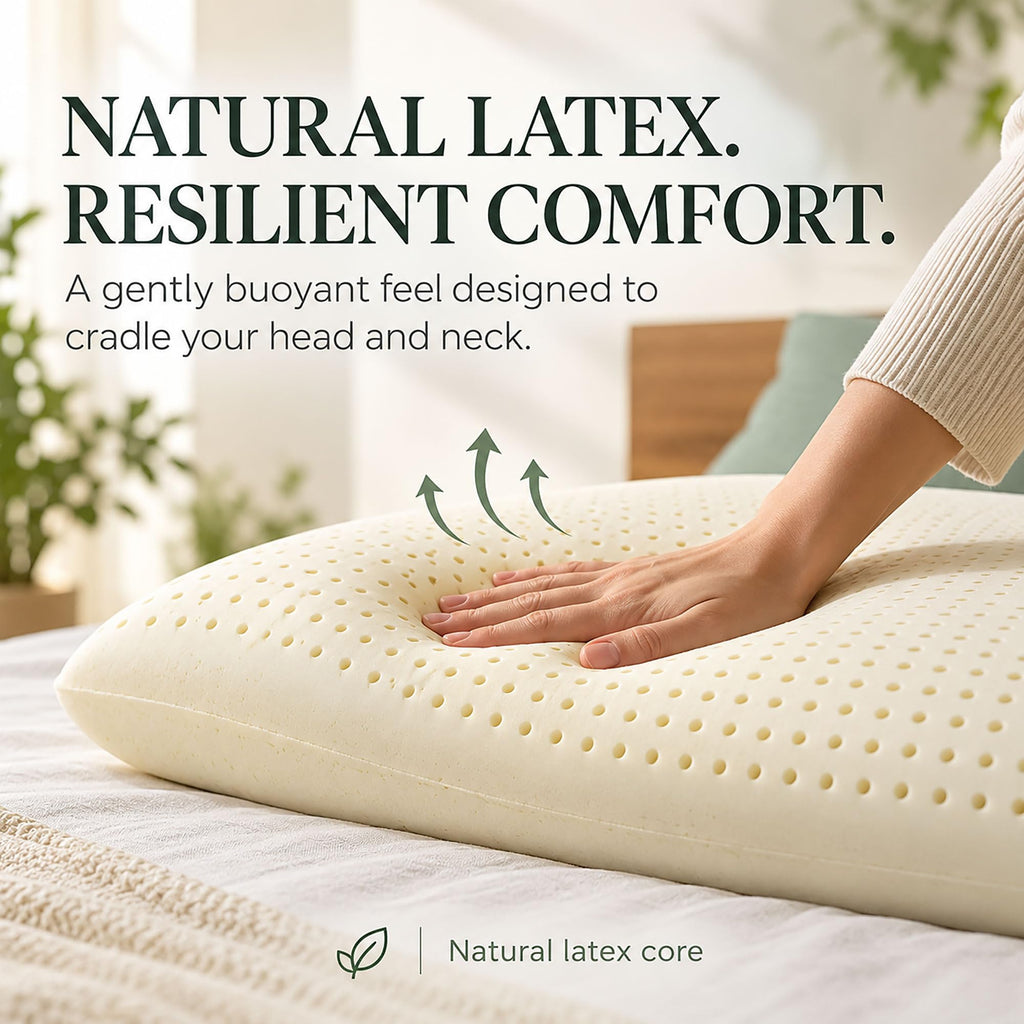 ORGANIC TEXTILES Latex Pillow with GOTS Organic Cotton Cover