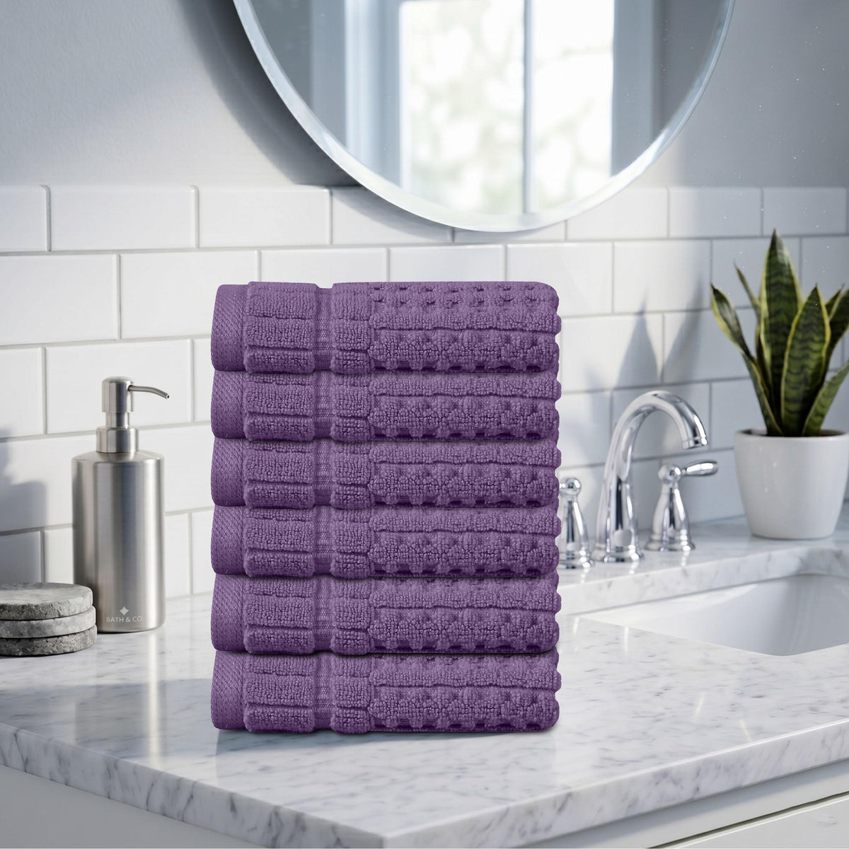 Home Weavers Willow 630 GSM Cotton Washcloths, Set of 6