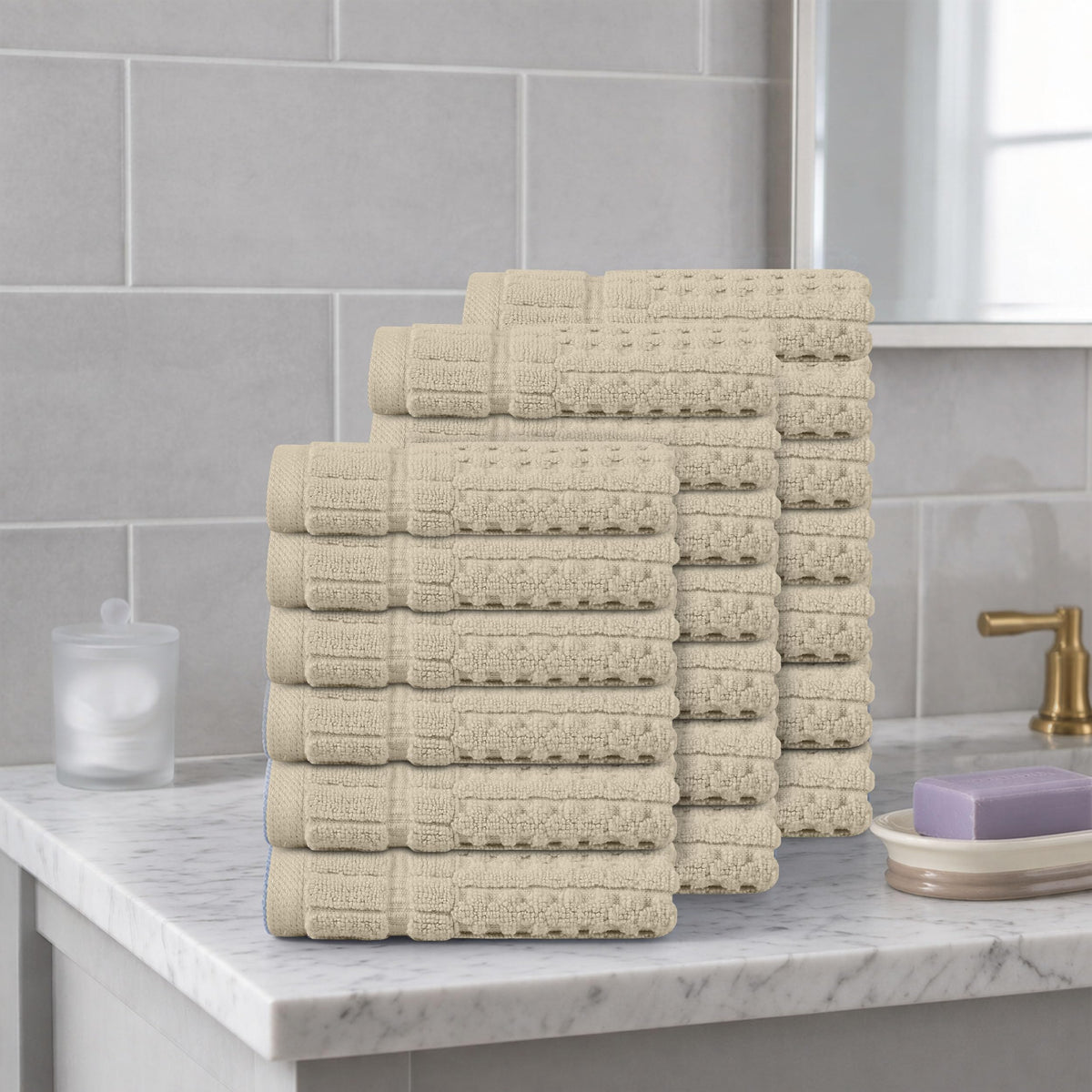 Home Weavers Willow 630 GSM Cotton Washcloths, Set of 6
