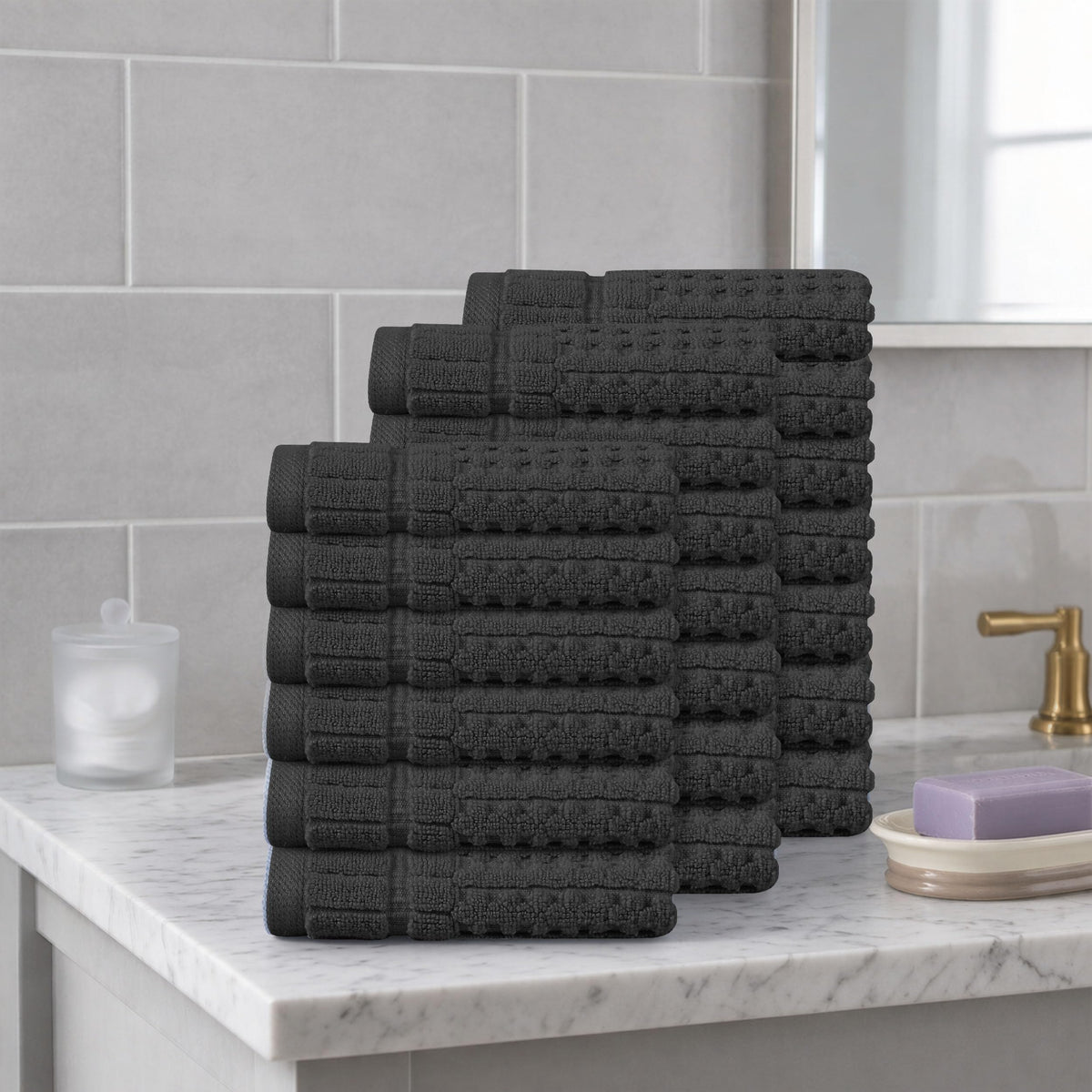 Home Weavers Willow 630 GSM Cotton Washcloths, Set of 6