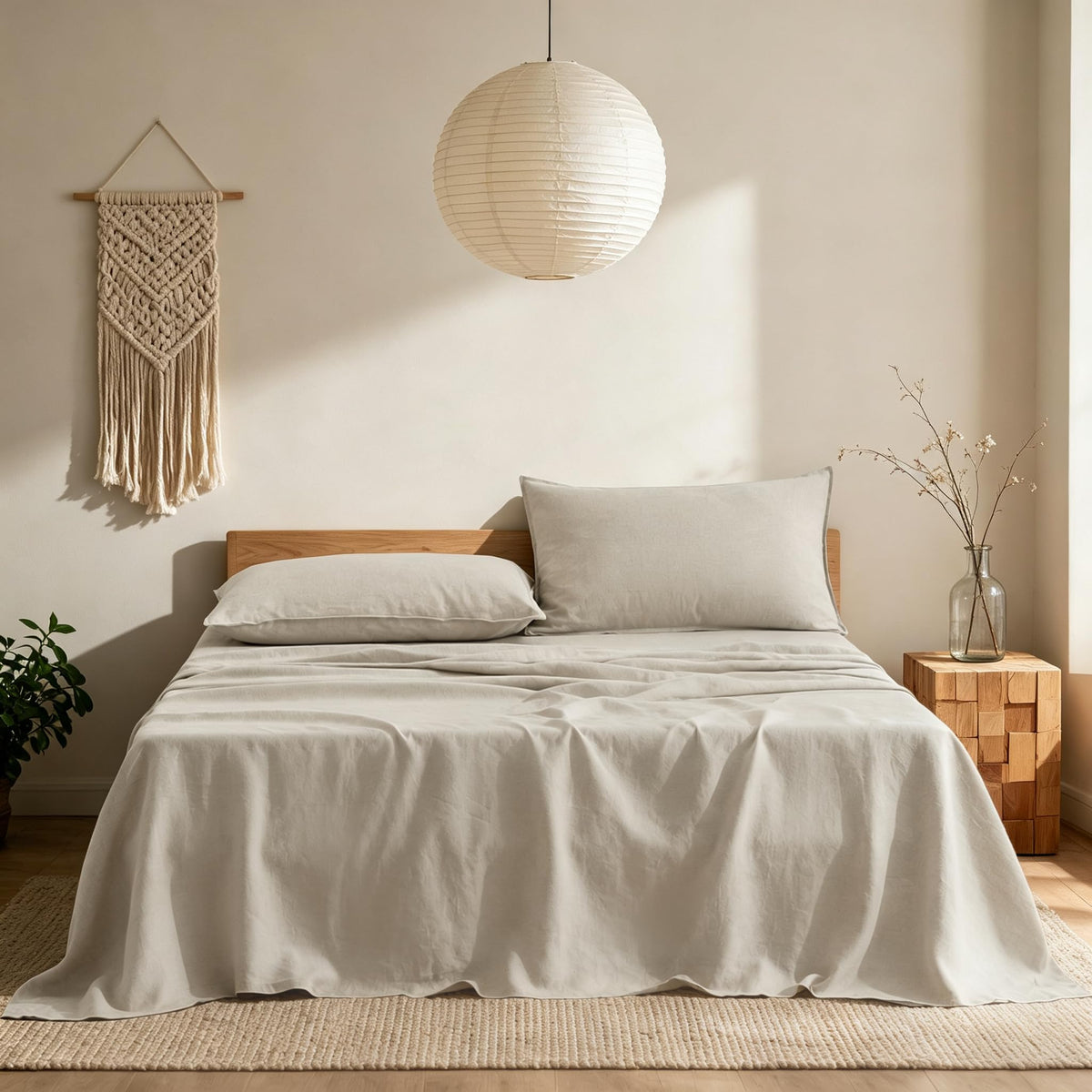 CHUFFED Linen Bed Sheet Set for Breathable Comfort