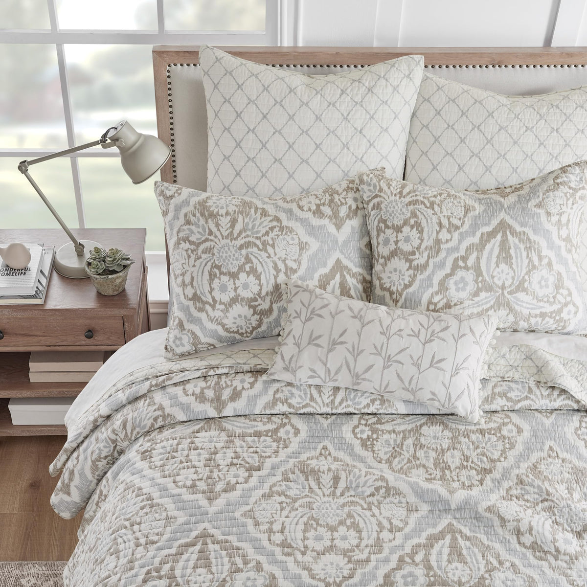 Levtex Home Becker Diamond Cotton Euro Sham Covers, Set of 2