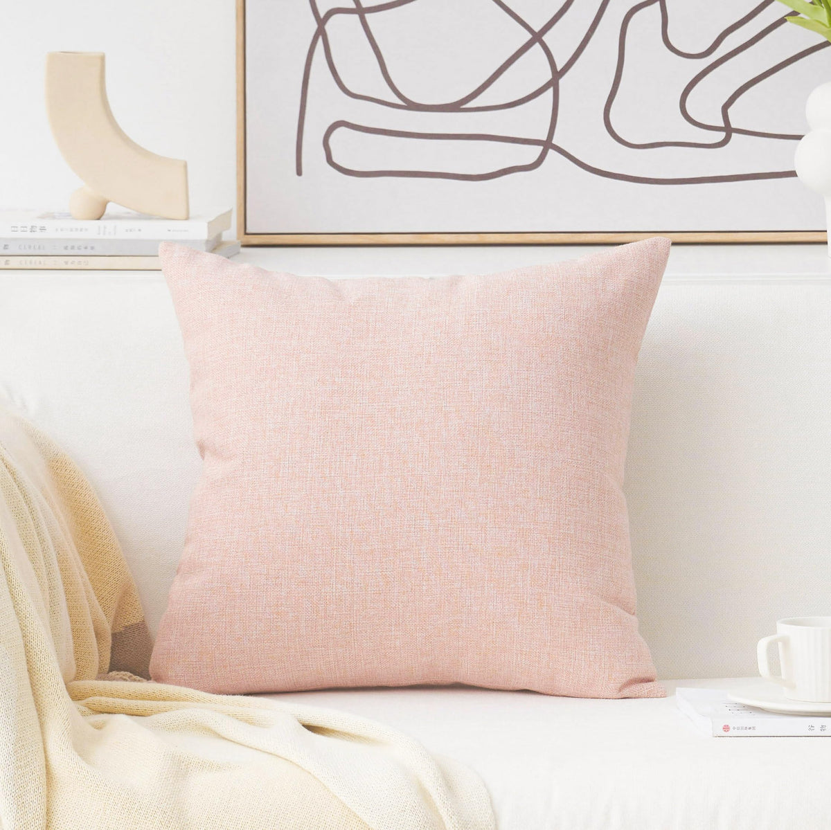 Home Brilliant Super Soft Lined Linen Cushion Covers
