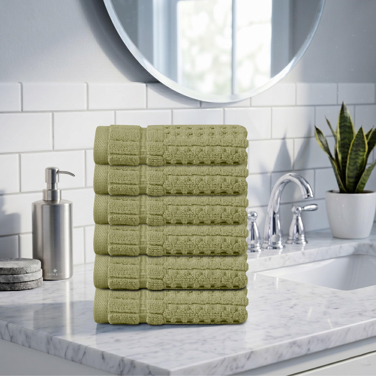 Home Weavers Willow 630 GSM Cotton Washcloths, Set of 6