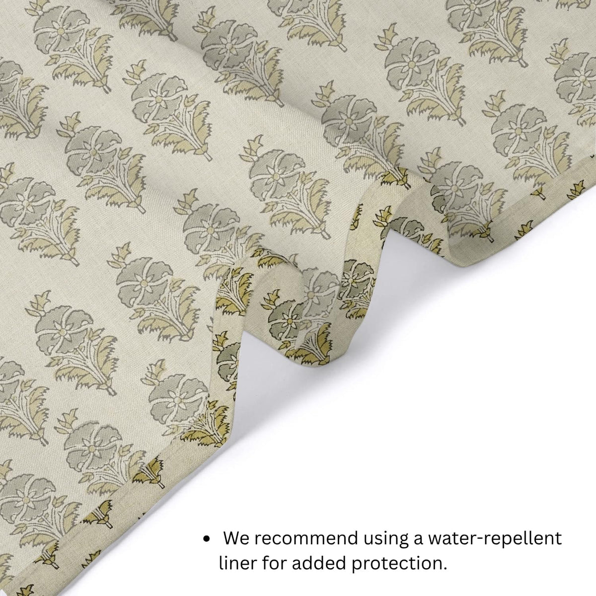 Fabritual Handmade Floral Block Print Shower Curtain