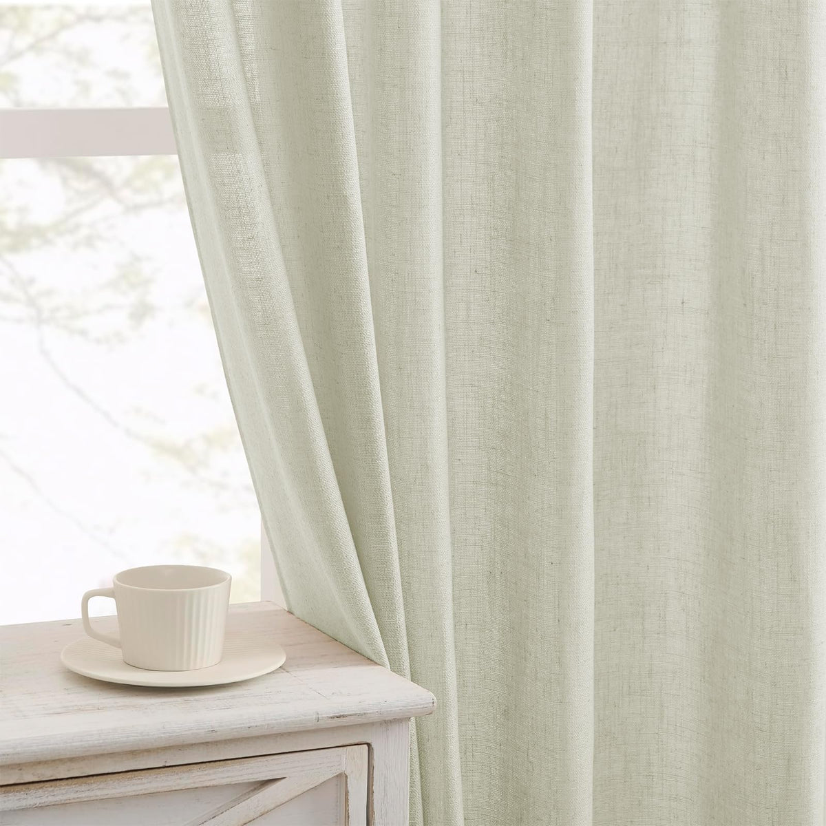 Joydeco ZJM647 Light-Filtering Linen-Blend Curtains