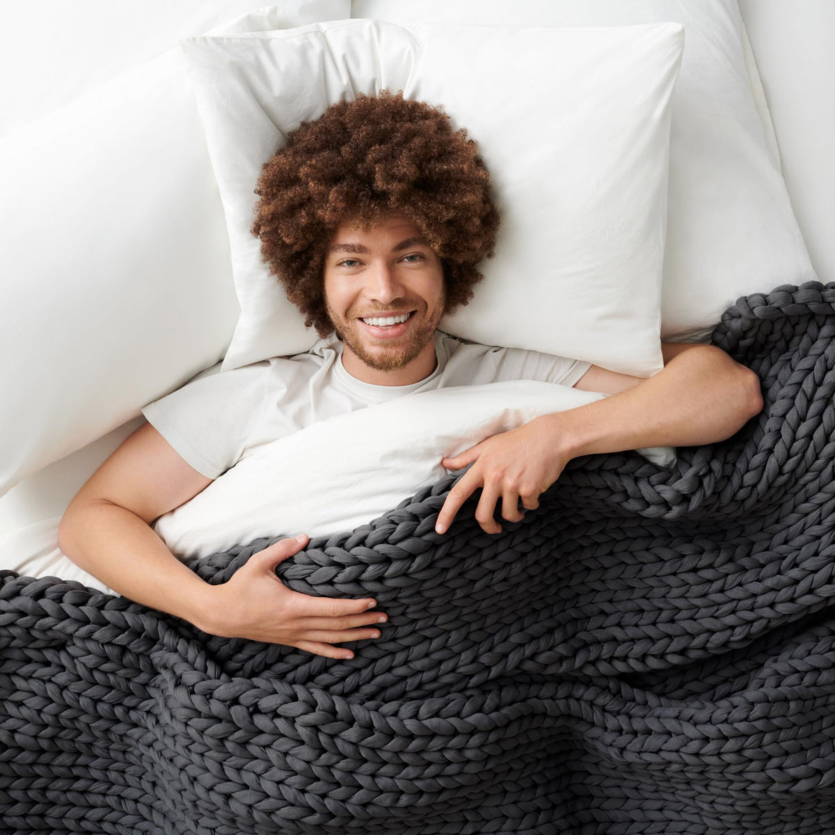 Bearaby Ocean Hugger Polyfill Weighted Blanket