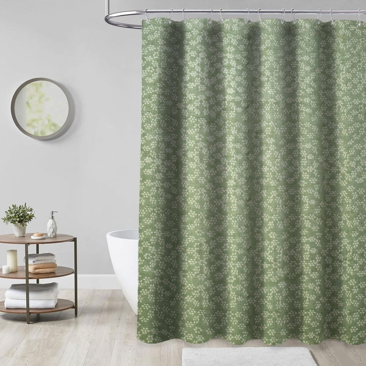 Fabritual Handmade Floral Block Print Shower Curtain