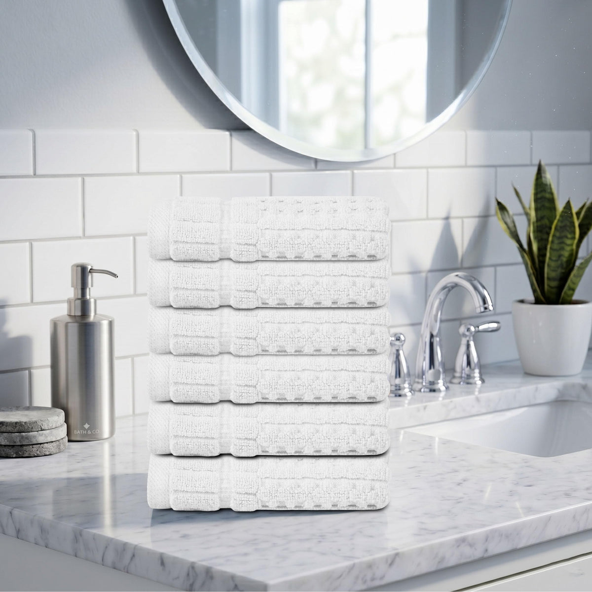 Home Weavers Willow 630 GSM Cotton Washcloths, Set of 6
