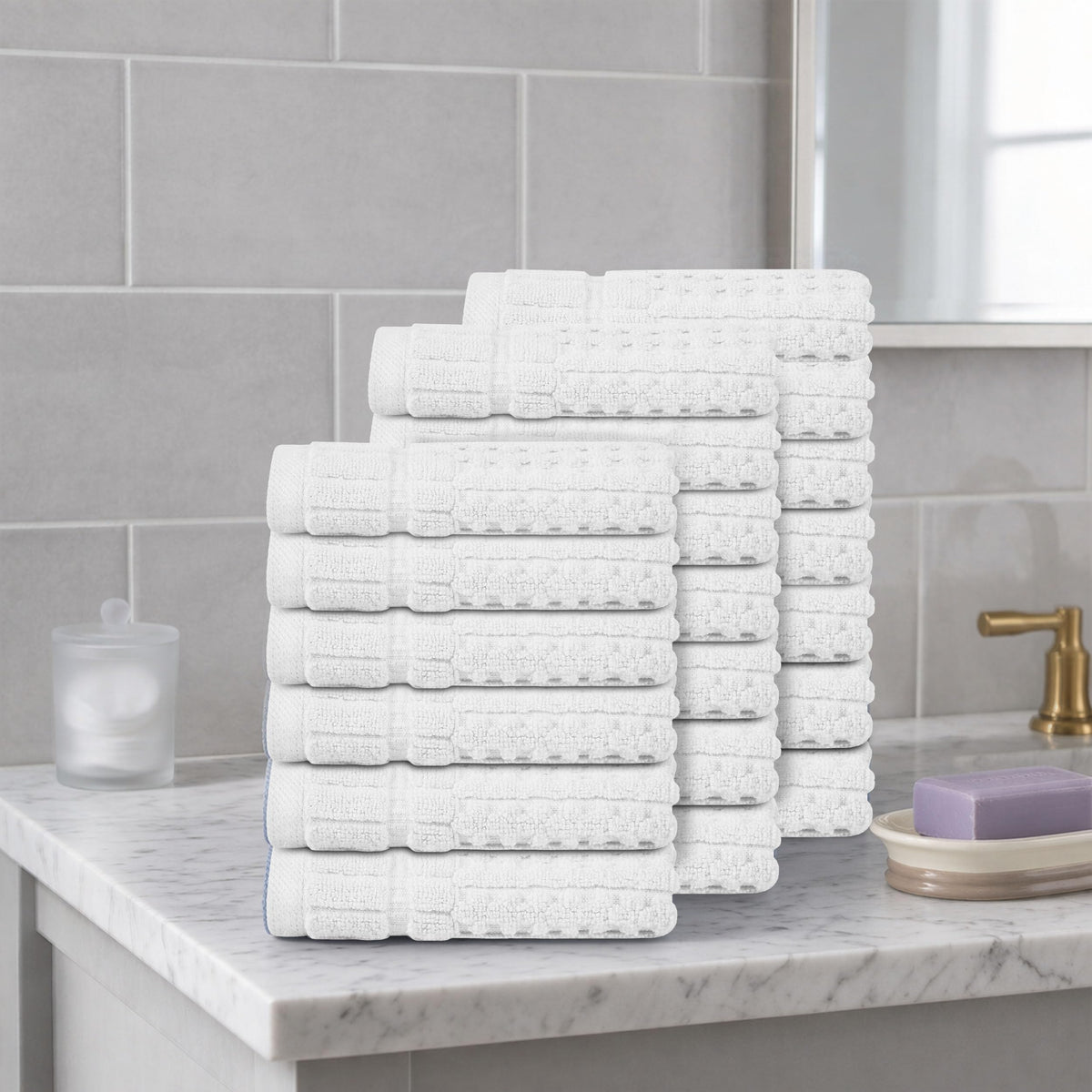 Home Weavers Willow 630 GSM Cotton Washcloths, Set of 6