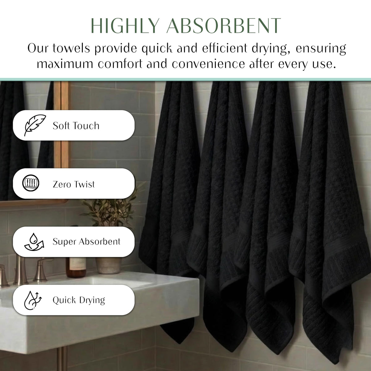 Home Weavers Willow 630 GSM Cotton Washcloths, Set of 6