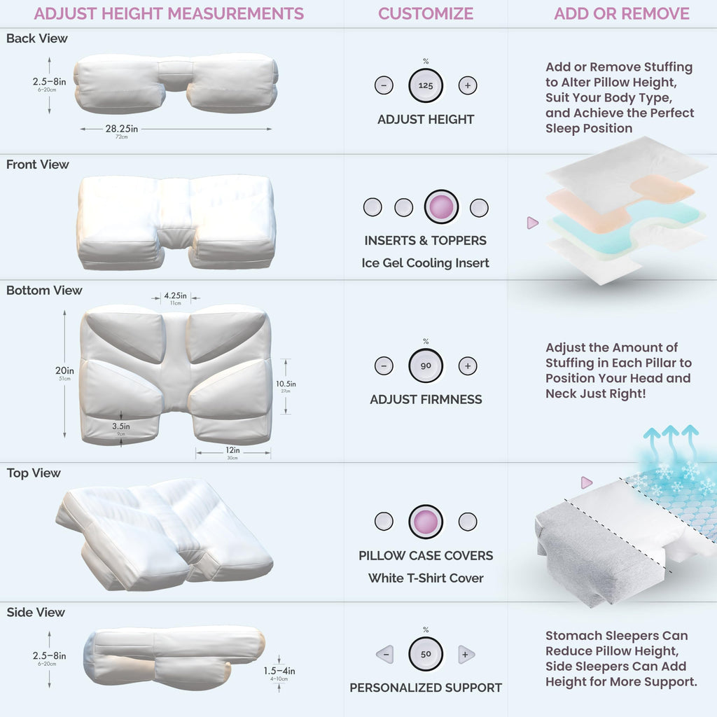 Adjustable Arm & Body Positioning Pillow with Zipper Access