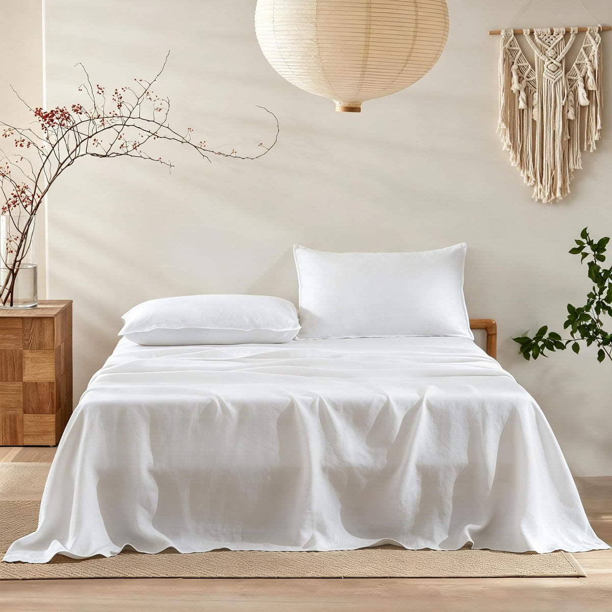 CHUFFED Linen Bed Sheet Set for Breathable Comfort