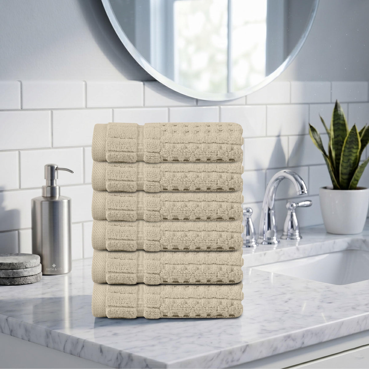 Home Weavers Willow 630 GSM Cotton Washcloths, Set of 6