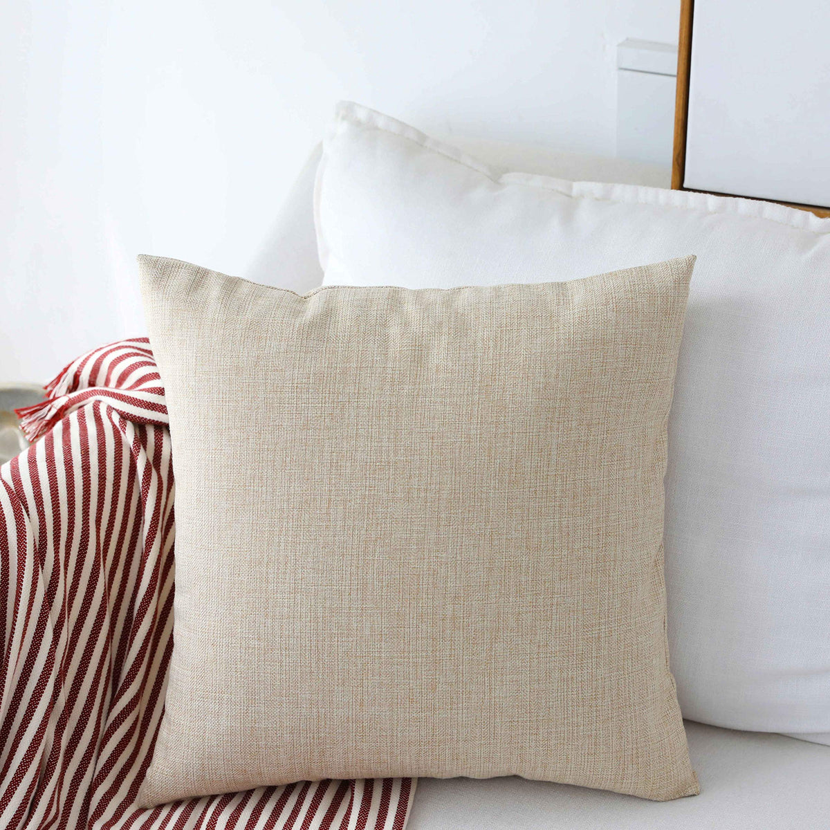 Home Brilliant Super Soft Lined Linen Cushion Covers