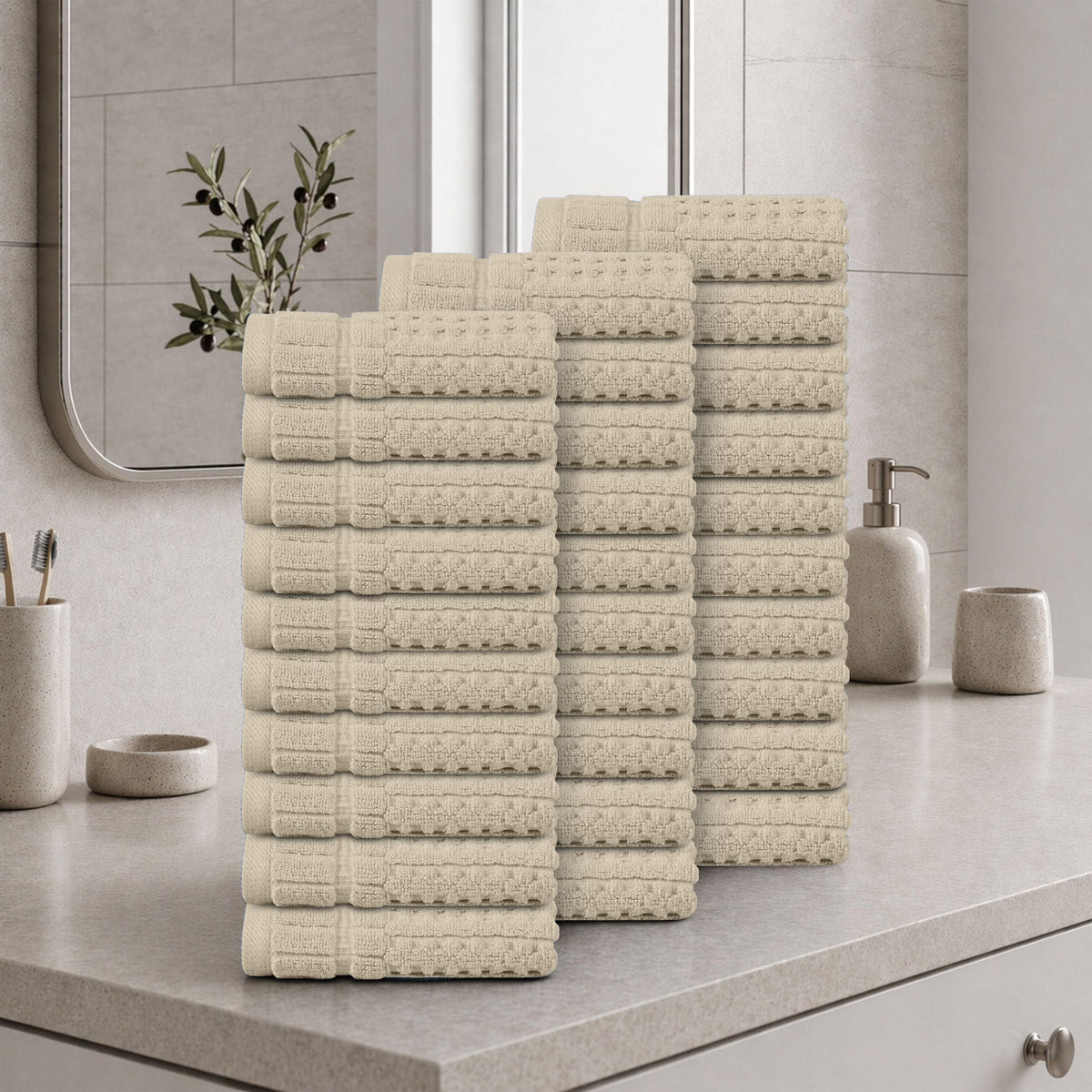 Home Weavers Willow 630 GSM Cotton Washcloths, Set of 6