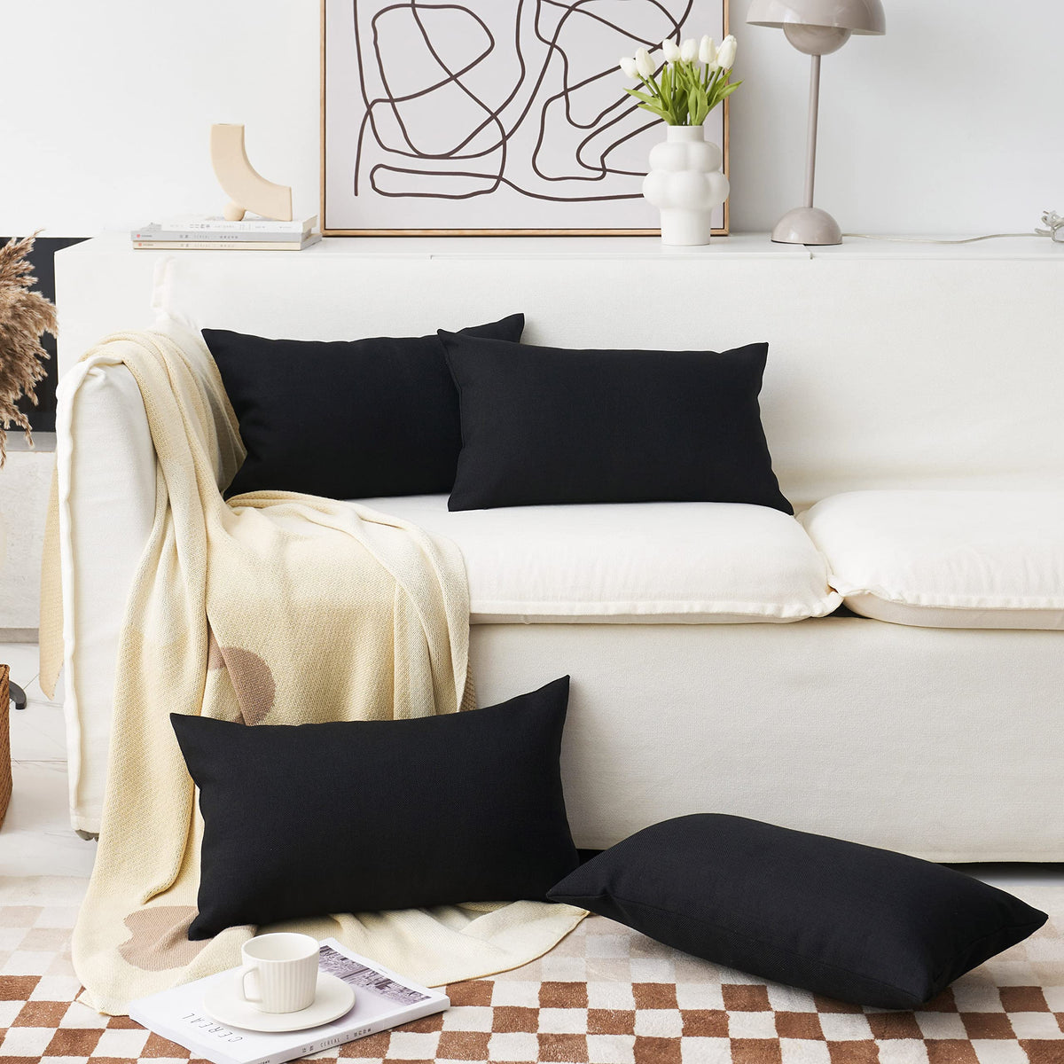 Home Brilliant Super Soft Lined Linen Cushion Covers