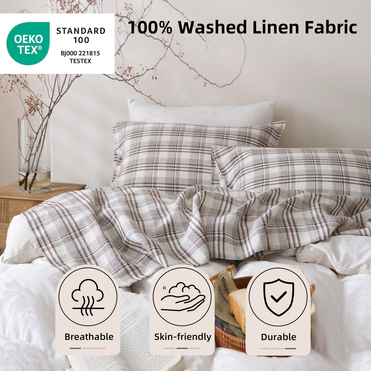 CHUFFED Linen Bed Sheet Set for Breathable Comfort
