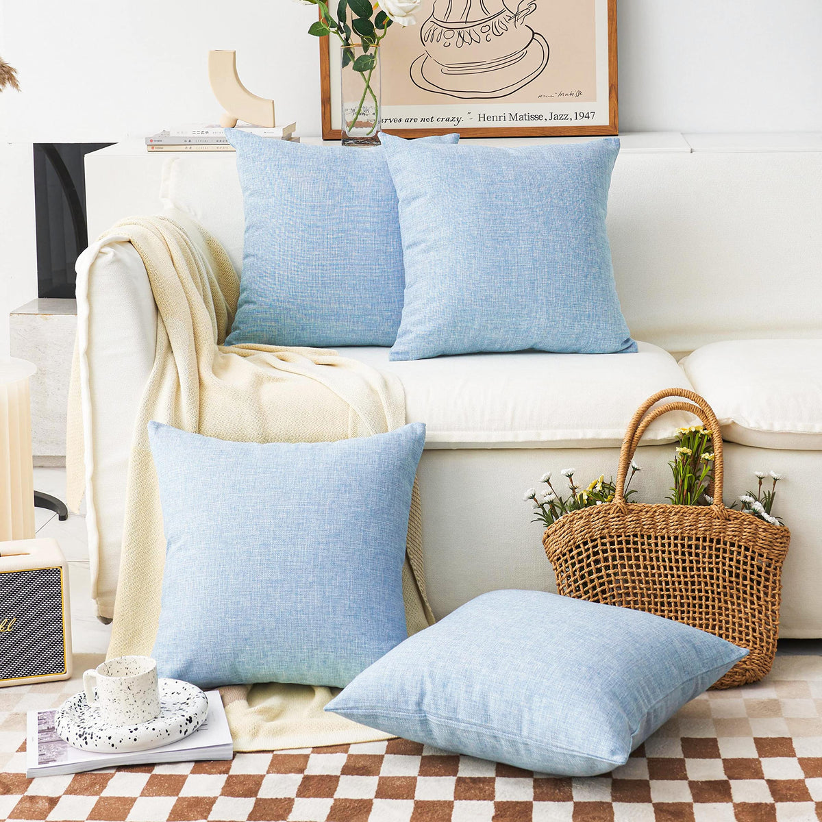 Home Brilliant Super Soft Lined Linen Cushion Covers