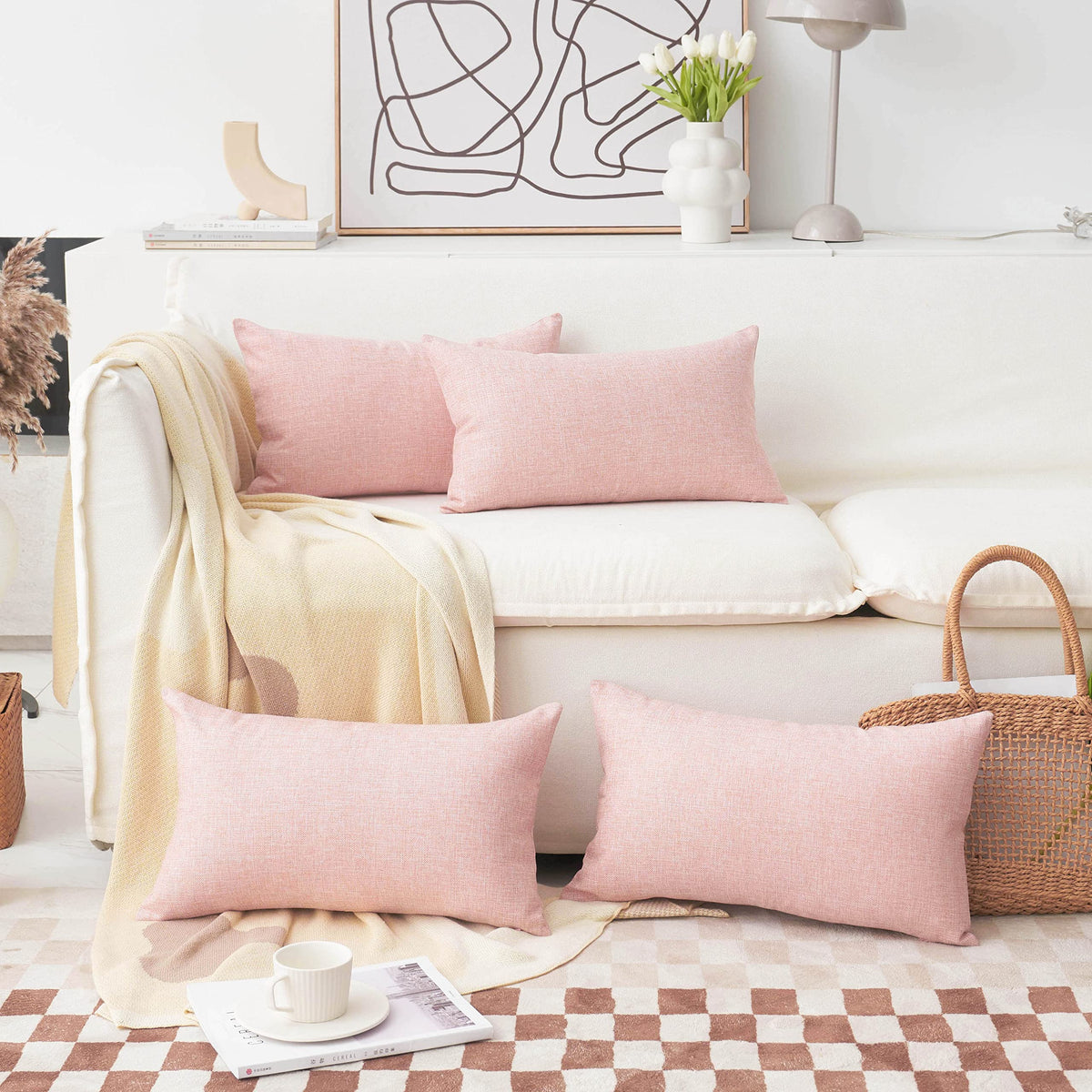 Home Brilliant Super Soft Lined Linen Cushion Covers
