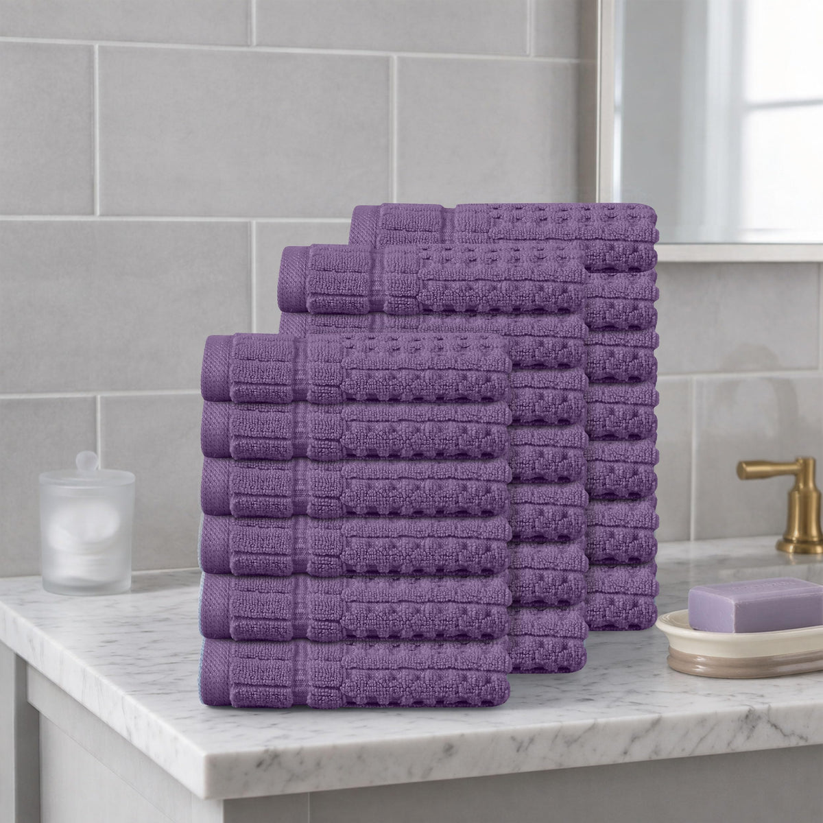 Home Weavers Willow 630 GSM Cotton Washcloths, Set of 6