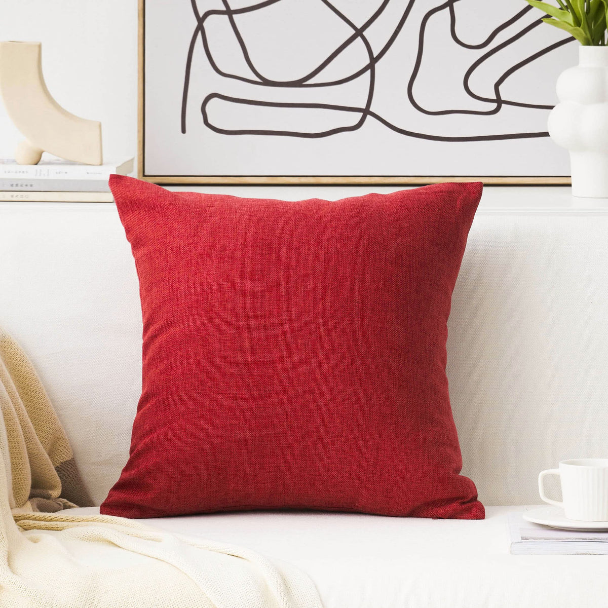 Home Brilliant Super Soft Lined Linen Cushion Covers
