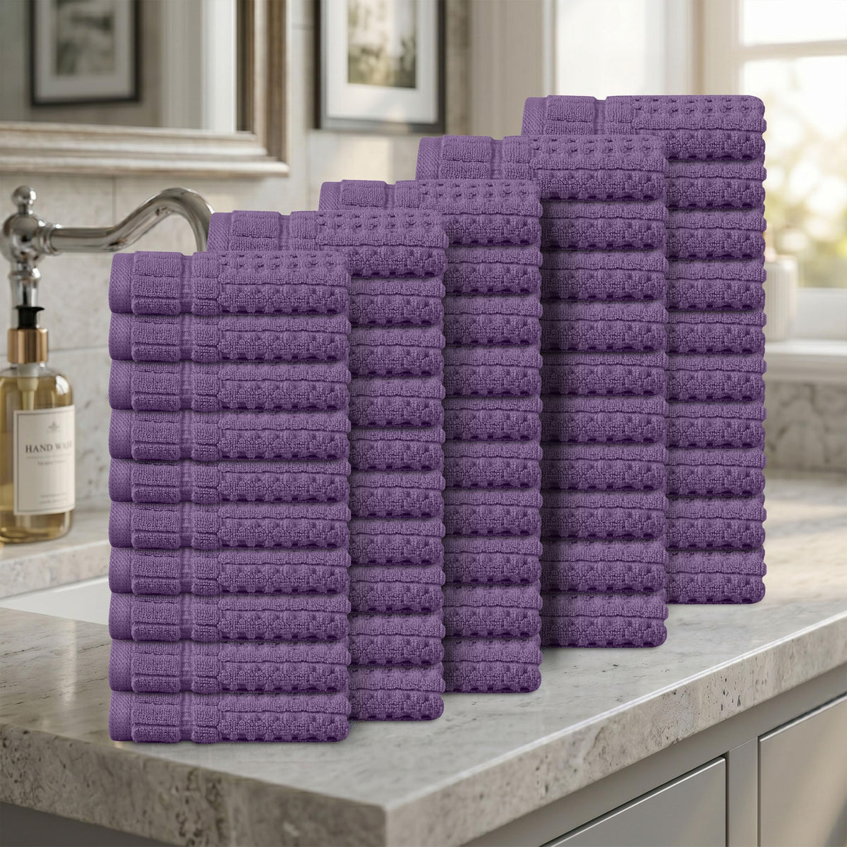 Home Weavers Willow 630 GSM Cotton Washcloths, Set of 6