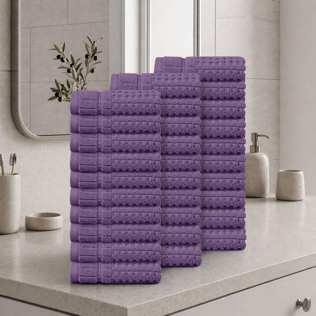 Home Weavers Willow 630 GSM Cotton Washcloths, Set of 6