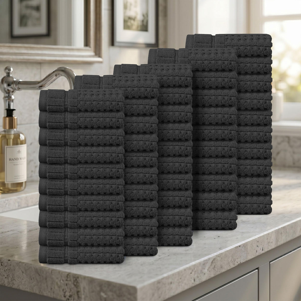 Home Weavers Willow 630 GSM Cotton Washcloths, Set of 6