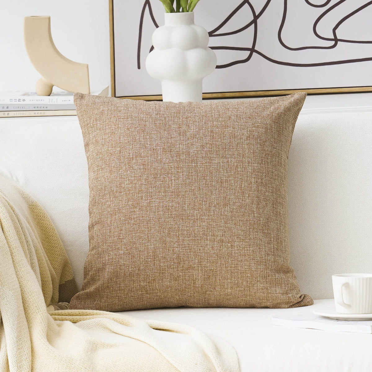 Home Brilliant Super Soft Lined Linen Cushion Covers