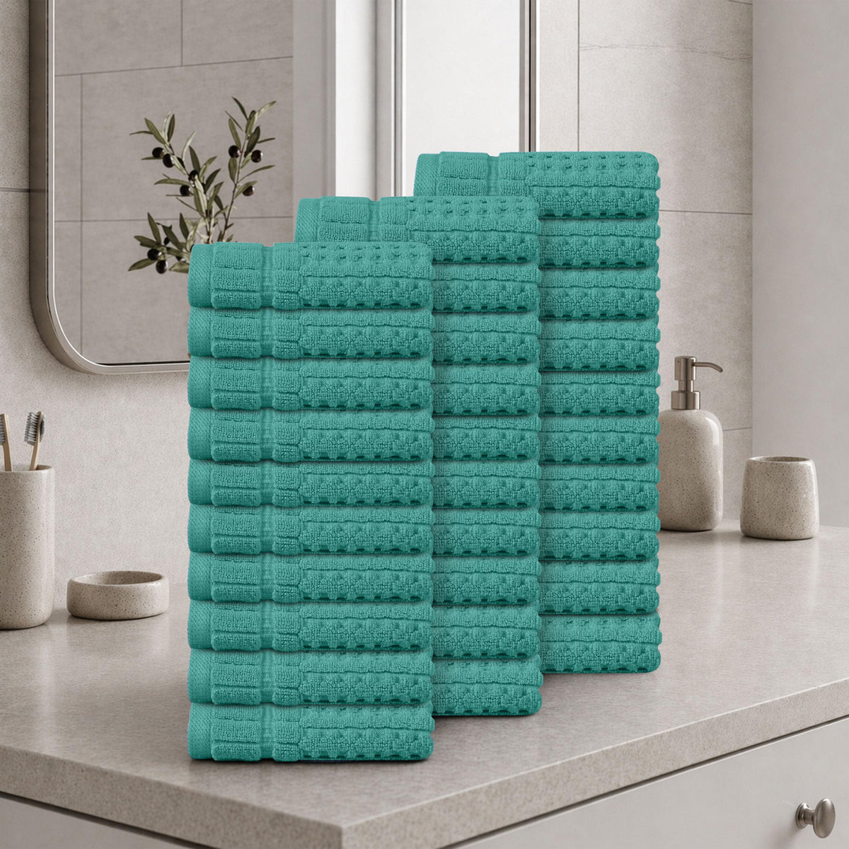 Home Weavers Willow 630 GSM Cotton Washcloths, Set of 6