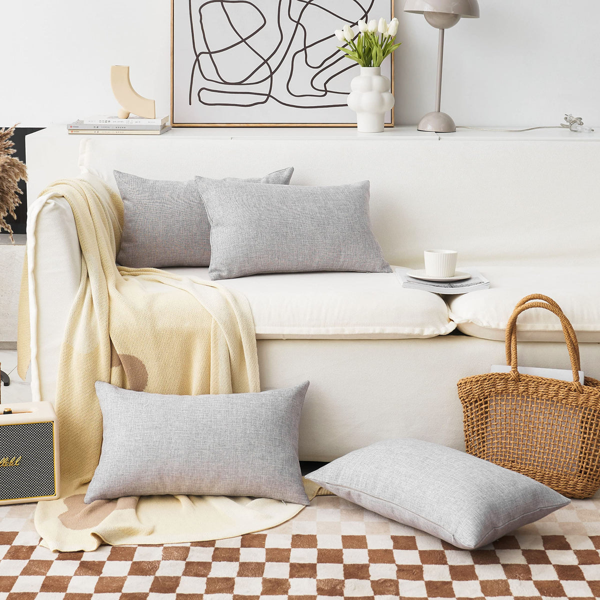Home Brilliant Super Soft Lined Linen Cushion Covers