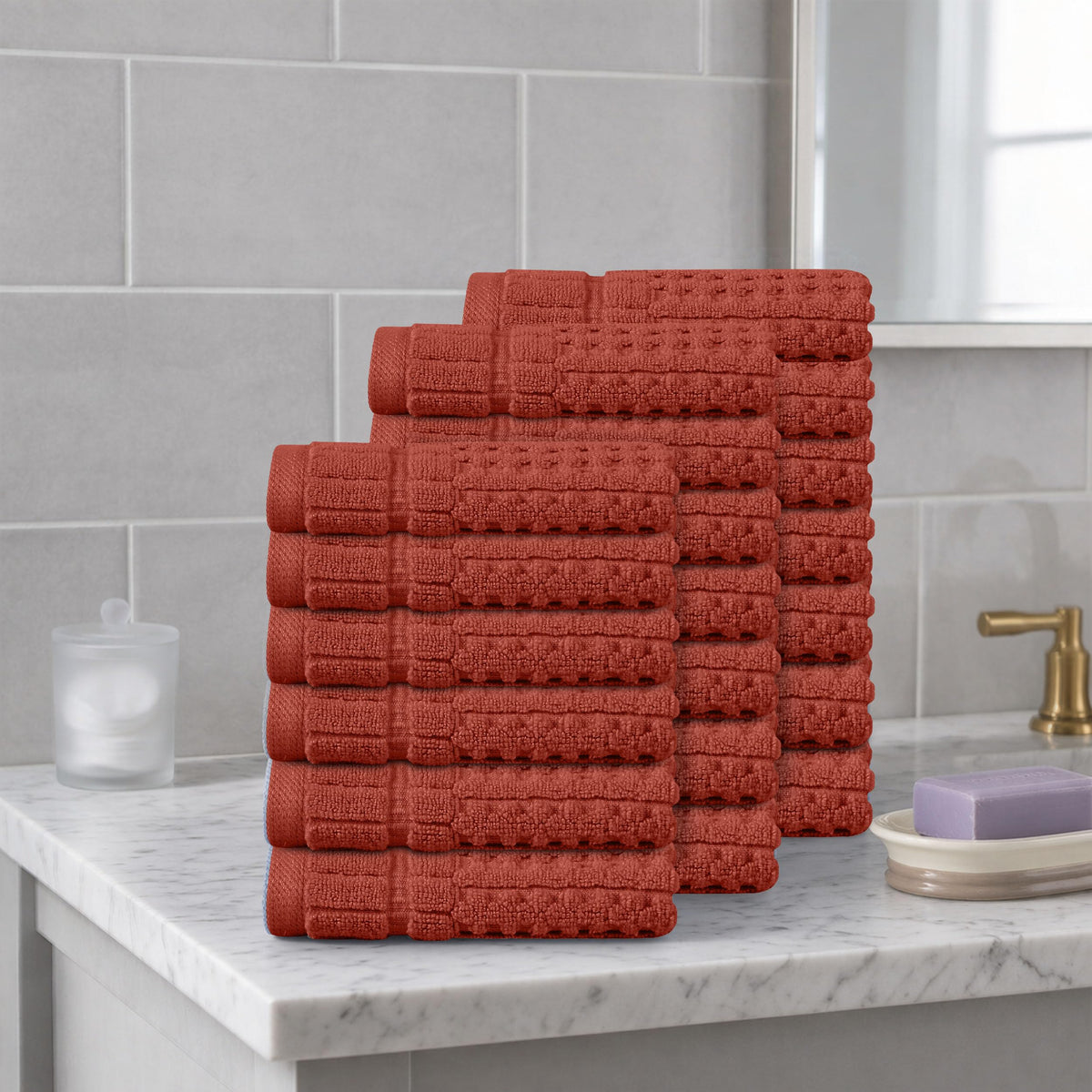 Home Weavers Willow 630 GSM Cotton Washcloths, Set of 6