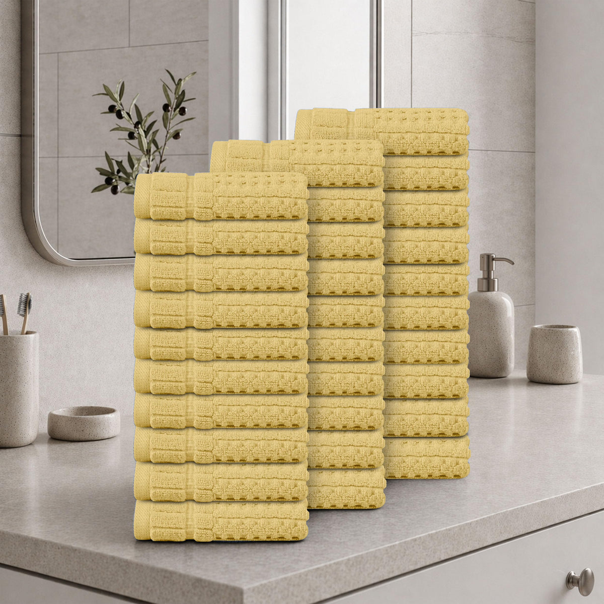 Home Weavers Willow 630 GSM Cotton Washcloths, Set of 6
