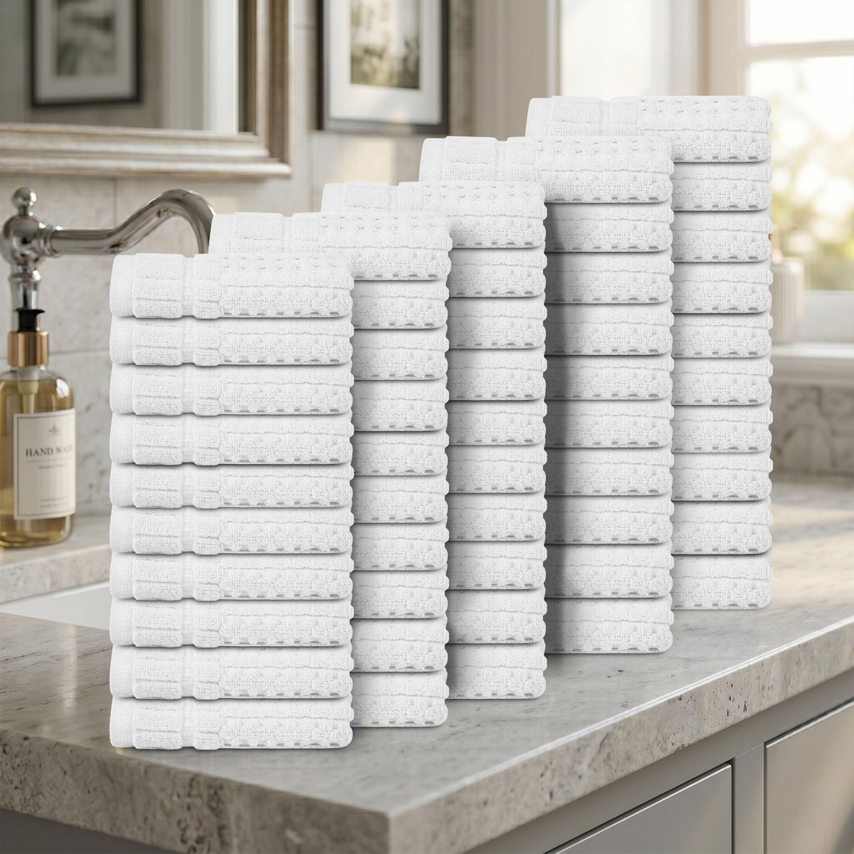 Home Weavers Willow 630 GSM Cotton Washcloths, Set of 6